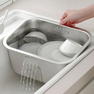 무디타 304 스텐 사각 설거지통 10L / 대용량 물빠짐 싱크대 설거지볼