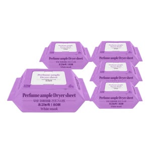 무로 퍼퓸 앰플 건조기시트 화이트 머스크향 화이트머스크, 80매, 5개