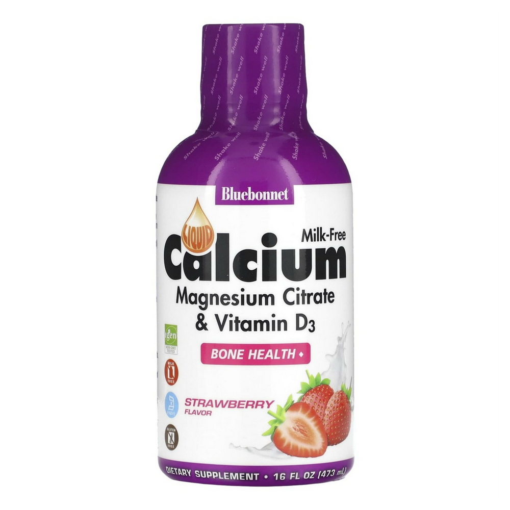 블루보넷뉴트리션 리퀴드 <b>칼슘</b> <b>마그네슘</b> <b>시트레이트</b> <b>비타민D3</b> 스트로베리 473ml