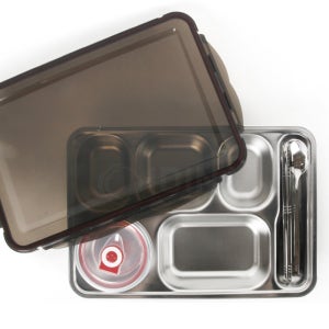 스테인레스 배달 도시락 찬합 304 스텐 식판 뚜껑형 원리빙 밀폐 식판도시락