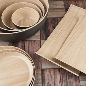 업소용 멜라민 그릇 식당용 접시 이더멜라민 블랙우드(지코) 원형볼 소