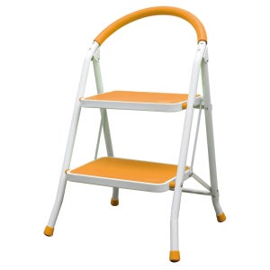 알루미늄 가정용 접이식 안전 사다리 계단식 일반형 2단, 오렌지