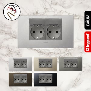 르그랑 아테오 유럽형(EU) 컬러 평면커버 콘센트 2구거실 침대 헤드 고급 모던 인테리어