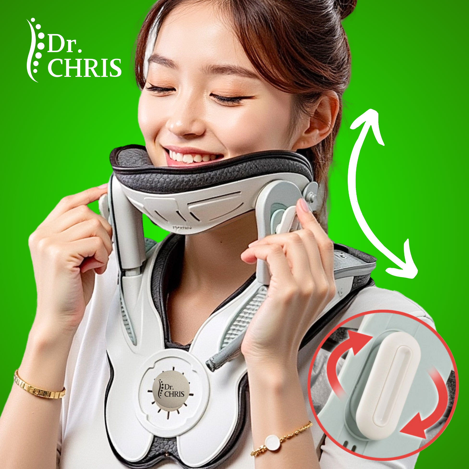 닥터크리스 목견인기 거북목교정기 DC-N-01 추간판 디스크 탈출증 목디스크 의료기기 수직