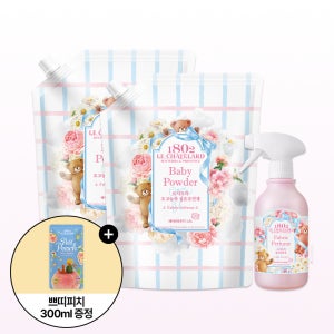 르샤트라 초고농축 섬유유연제 베이비파우더향 1.5L 파우치 2개 + 탈취제 500ML 1개 + 르샤트라 쁘띠피치 섬유유연제 300ML