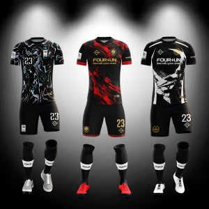 포런 축구유니폼 단체 전사유니폼 풋살 족구 커스텀제작 상의 세트