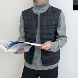 2L-OTT JW2000 남자 경량 패딩 조끼 투웨이 넥라인
