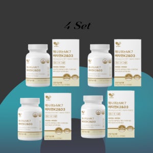 4개 메나퀴논MK7 올인원 비타민k2＆비타민D3 350mg 60캡슐 관절건강