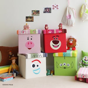 디즈니 오가닉코튼 접이식 수납스툴 4color