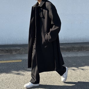 남자 발마칸코트 오버핏 울 로브코트