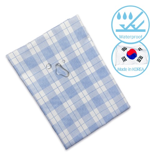 더온 면 방수시트(반시트) 파랑체크 (100x170cm)