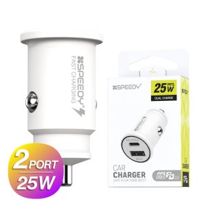 스피디 PD 25W 2포트 차량용충전기 C타입+USB 충전기 (케이블미포함)