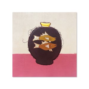 지속의 시간(삼베그림_금두마리물고기), 이수진 작가