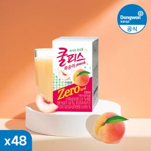 동원 쿨피스 제로 테트라 복숭아 140ml 48개
