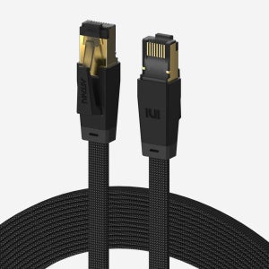 CAT8 기가랜선 이더넷 케이블 플랫 8m, 블랙