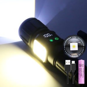 비센드 고성능 듀얼 LED 손전등 T400 충전식 후레쉬 랜턴 휴대용 해루질 써치라이트