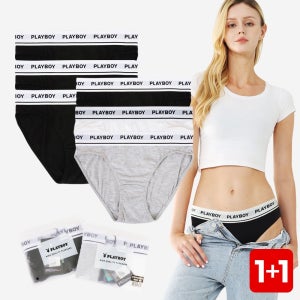 플레이보이속옷 여 순면 우먼 아웃밴드 여성 면 삼각팬티 6매