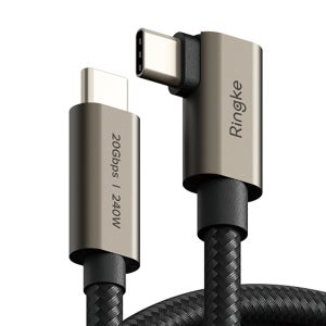 링케 240W C to C 3.2 Gen 2x2 USB-C 90도 초고속 충전 케이블 1m