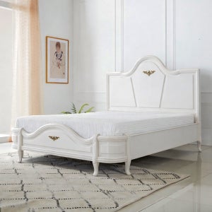 하룸 프렌치 엔틱 원목 침대 부부 퀸사이즈 Q 화이트