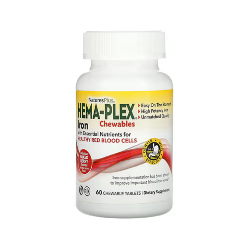 네이처스플러스 철분 <b>츄어블</b> <b>헤마</b><b>플렉스</b> 믹스드베리 <b>60</b>타블렛