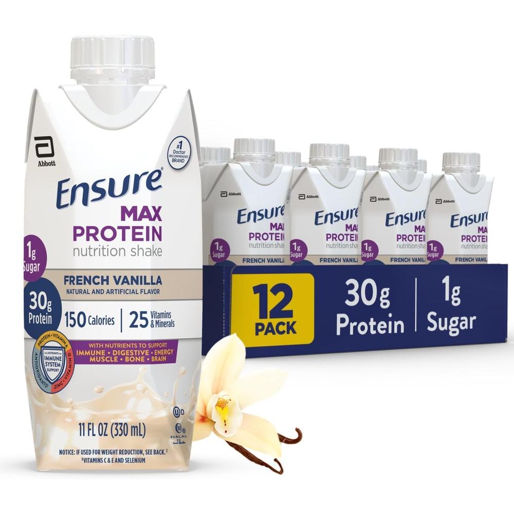 Ensure 인슈어 맥스 프로틴 뉴트리셔널 <b>쉐이크 프렌치 바닐라</b> 312g 12개