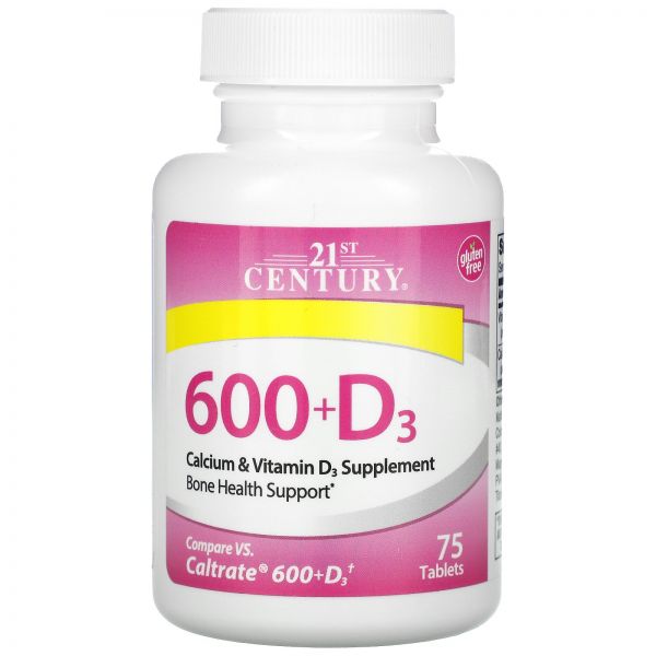 21세기 600D3 <b>칼슘</b> 비타민 D3 75정