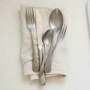 [쿠베르] 호텔 빈티지 실버 커트러리 세트, 무광 스텐 포크 스푼 나이프 A세트