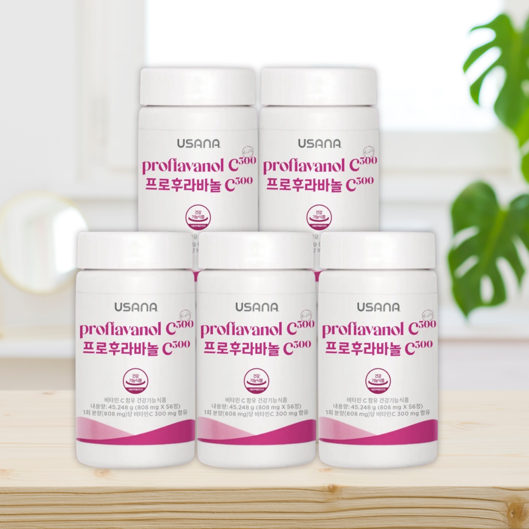 <b>유사나</b> 프로후라바놀C300 <b>비타민C</b> 포도씨추출 함유 항산화활성산소염증완화 56정, 5개