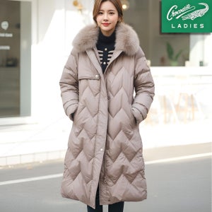 크로커다일레이디 구스패딩 가벼운 거위털 폭스퍼 여자 겨울 롱 패딩