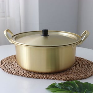 HJ 황 냄비 양수 양은 냄비 라면 찌개 손잡이 업소용 ZZ 30cm