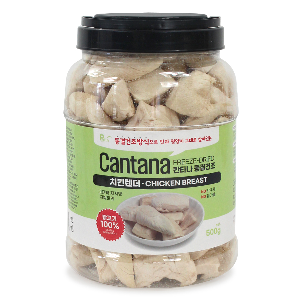 칸타나 동결건조 고양이 트릿 간식 치킨 텐더, 500g, 1개