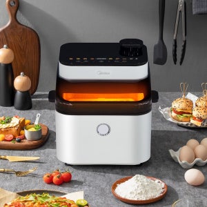 미디어 스팀에어프라이어 저소음 대용량 투명창 터치식 요거트 7.3L MF-S75W