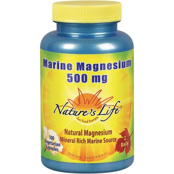 마그네슘 자연 생명 해양 500mg | 북부 해역 수산화 함유 <b>소화</b> 규칙성 포뮬러 100가지 채식 캡