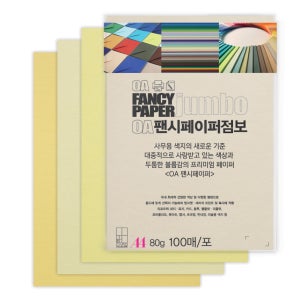두성종이 OA팬시페이퍼 컬러복사지 A4 80g 100매입 혼합 색상 J01 색지 색상지