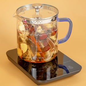 더존쿡 인덕션 약탕기 3.5L 전기 약탕기 대용량 가정용 중탕기 홍삼제조기 통유리