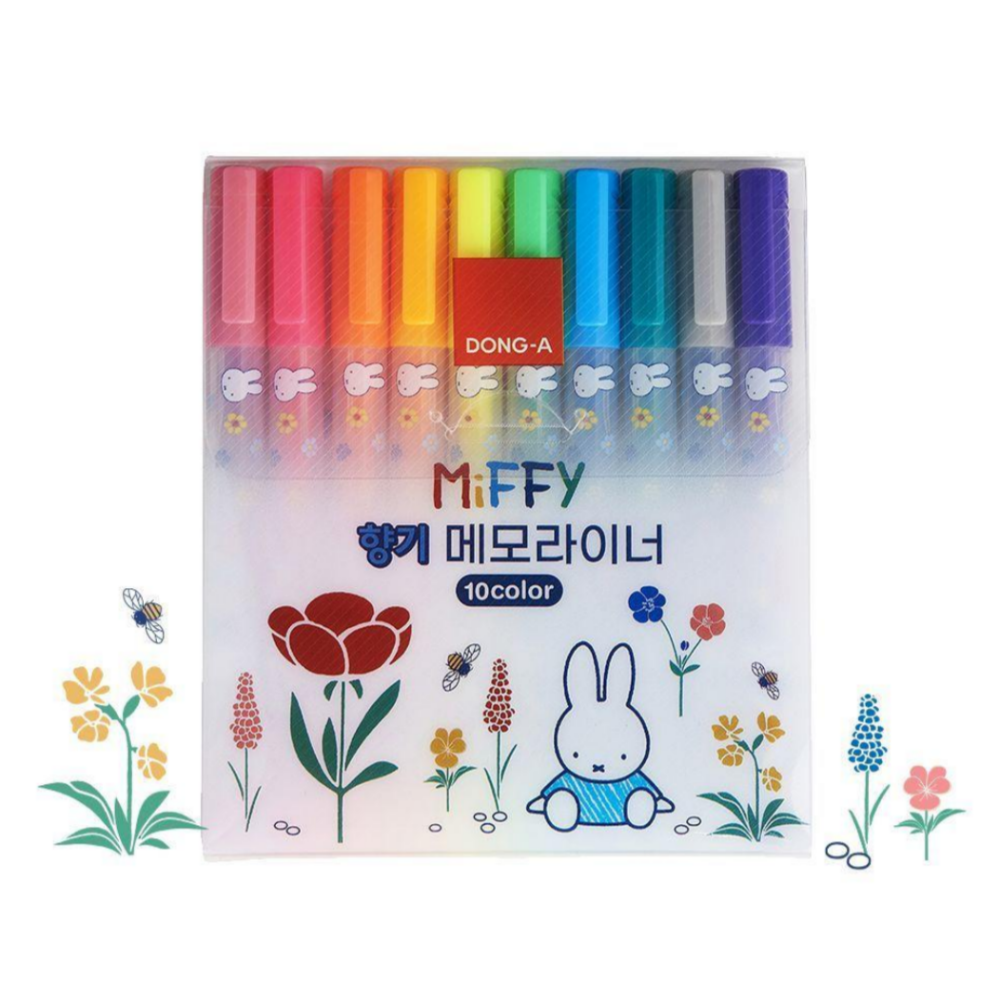 동아 미피 향기 나는 형광펜 10p 세트 캐릭터 학용품 굿즈