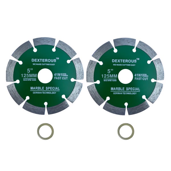 마른날 125mm 2개입 석재용 다이아몬드 절단석 콘크리트 돌 화강암 컷팅 그라인더날