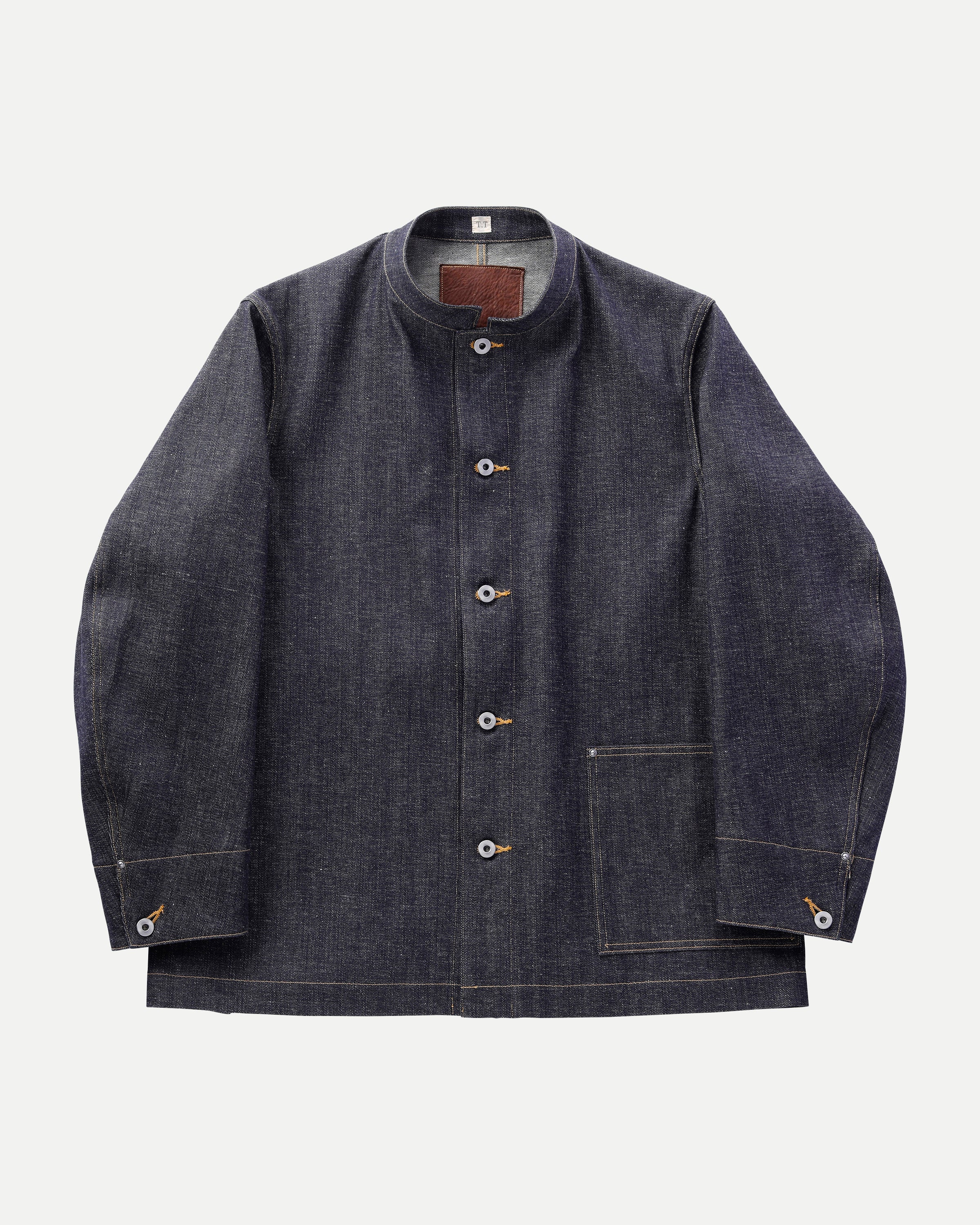 TAIGA TAKAHASHI 타이가 타카하시 / STAND COLLAR DENIM JACKET Raw Indigo / LOT 706