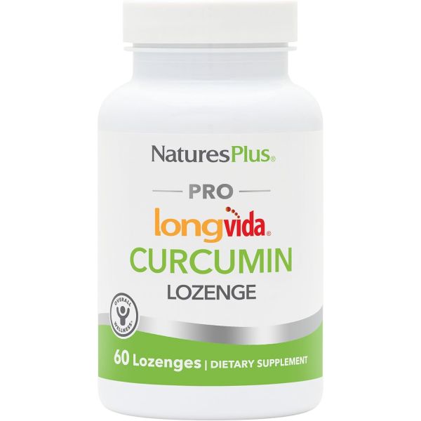 NaturesPlus PRO 롱비다 커큐민 - 로젠지 60개 - 프리 라디칼 <b>보호</b> - Non-GMO 비건 글루텐 프리 대두 프리 - 30인분