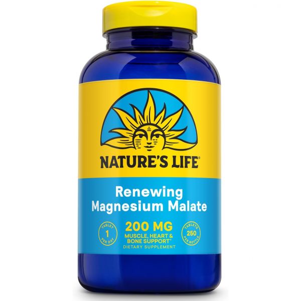 마그네슘 자연 <b>생명</b> 갱신 말레이트 200mg 하루 1회 최대 실험실 검증 60일 250인분 250정