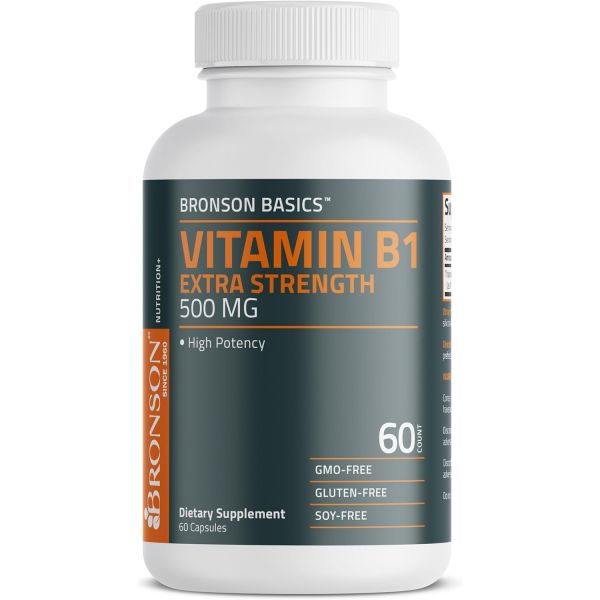 <b>브론슨</b> 비타민 B1 엑스트라 스트렝스 500MG 비GMO 60캡슐