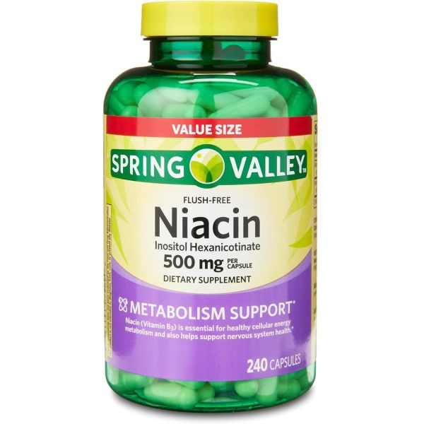 <b>스프링 밸리</b> 니아신 캡슐 500mg 240캔(1팩)