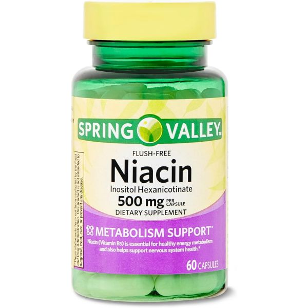 <b>스프링 밸리</b> 니아신 이노시톨 헥사니코틴 캡슐 500mg 60캔(1팩)