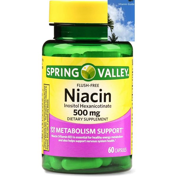 <b>스프링 밸리</b> 니아신 캡슐 500mg 60캔
