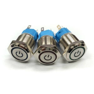 SM16BF-11EP 16파이 링+전원 푸쉬 락 LED 방수 메탈 원형 스위치 DC 5~24V