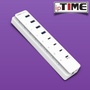 ipTIME UH1008C-QC 8포트 USB3.2 Gen2 멀티 허브 유전원 (A타입x4, C타입x3, C충전전용x1)