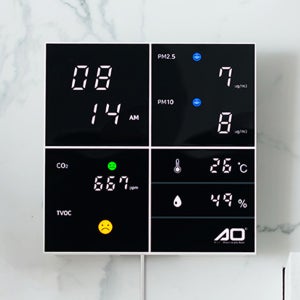 플라이토 AO LED 미세먼지 측정기 가정용 미세먼지 CO2 온습도 휘발성유기화합물 측정
