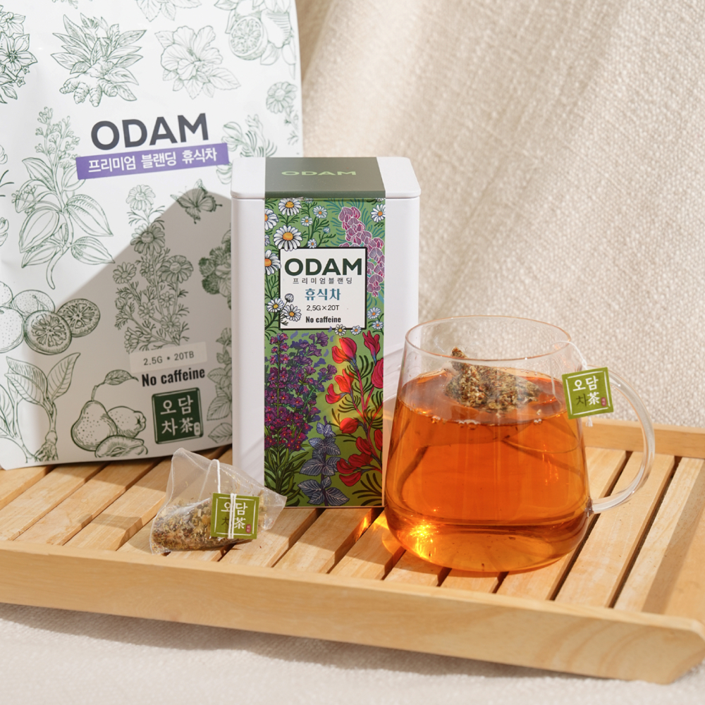 오담 휴식차 블렌딩 허브티 캐모마일 라벤더 레몬밤 <b>허니부쉬</b> 루이보스 카페인없는 티백