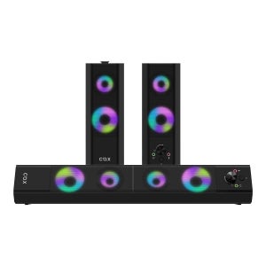 COX CSB60 2in1 분할 결합형 게이밍 스피커 사운드바 컴퓨터 PC 유선 북쉘프