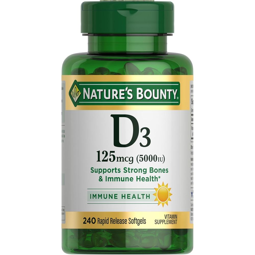 <b>네이처스 바운티 비타민 D3</b> 125mcg(5000iu) 240 캡슐